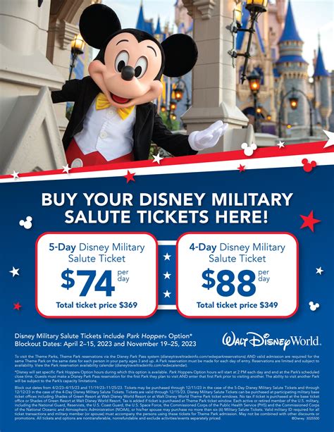 how much are military discount disney world tickets